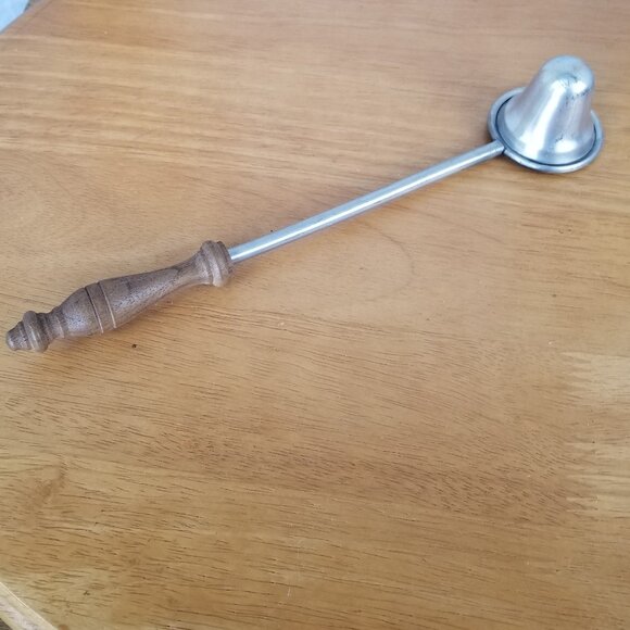 Vintage Pewter Candle Snuffer with Wood Handle 10" - Picture 4 of 6